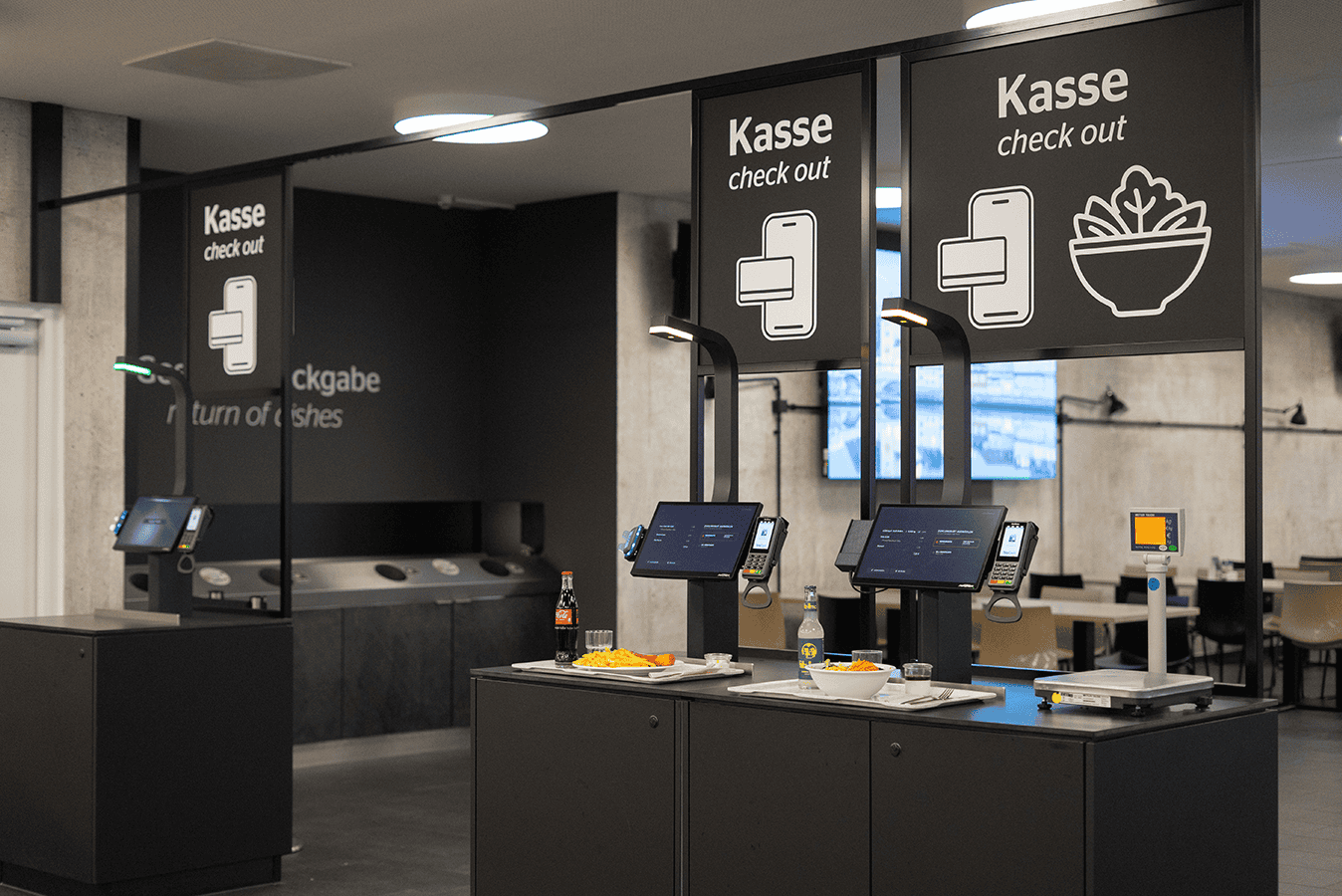 Self-checkout per la ristorazione collettiva con TCPOS e visioncheckout al Compass Campus di Regensburg